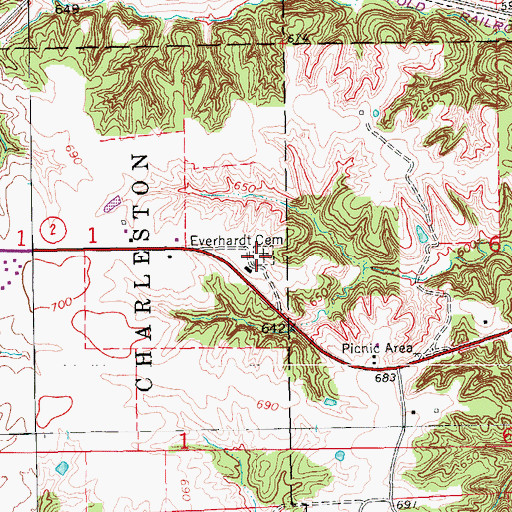 Topographic Map of Everhardt Cemetery, IA