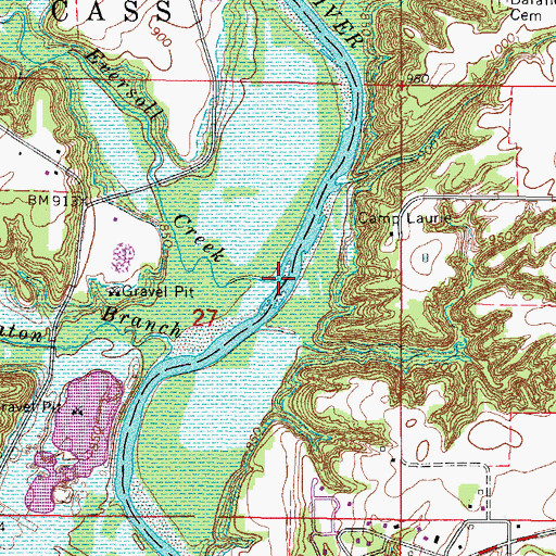 Topographic Map of Eversoll Creek, IA