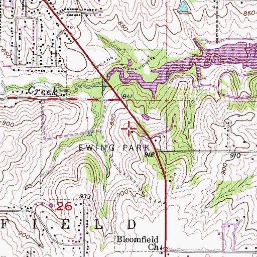 Topographic Map of Ewing Park, IA