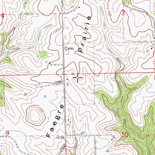 Topographic Map of Faegre Prairie, IA