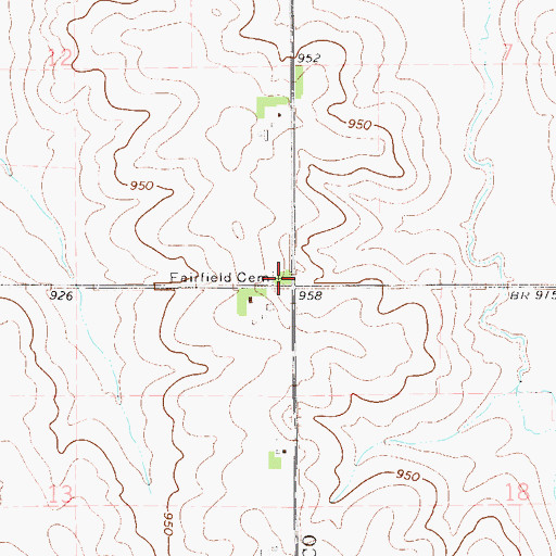 Topographic Map of Fairfield German M E Church Cemetery, IA