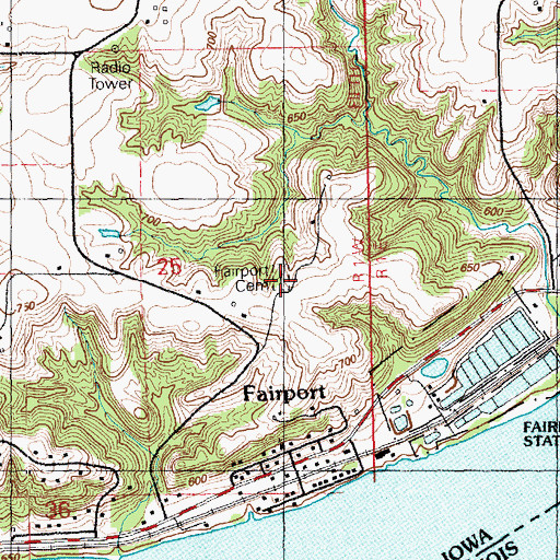 Topographic Map of Fairport Cemetery, IA