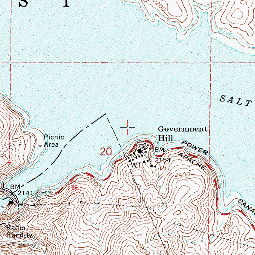 Topographic Map of Apacheria (historical), AZ