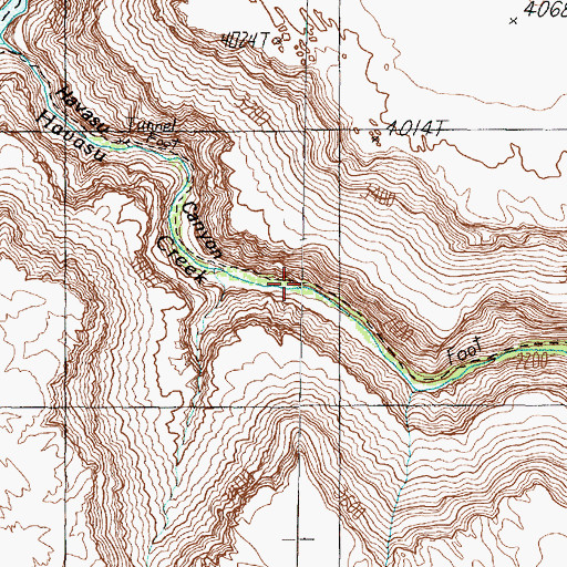 Topographic Map of Cable Crossing (historical), AZ