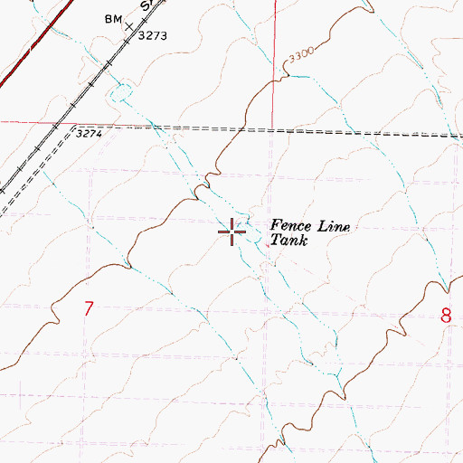 Topographic Map of Fence Line Tank, AZ