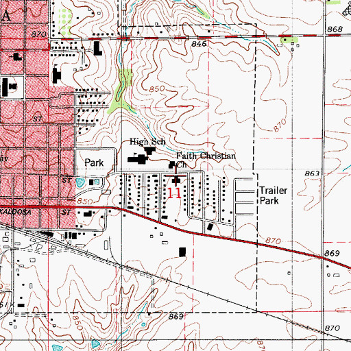 Topographic Map of Faith Christian Church, IA