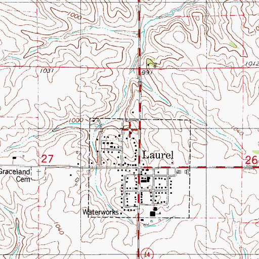 Topographic Map of Faith Evangelical Church, IA