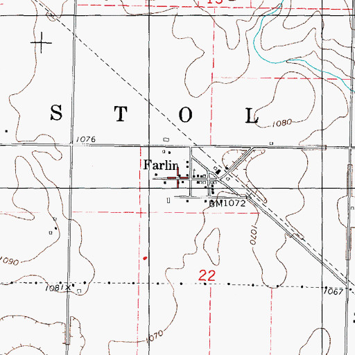 Topographic Map of Farlin, IA