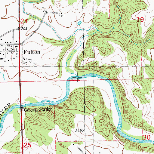 Topographic Map of Farmers Creek, IA