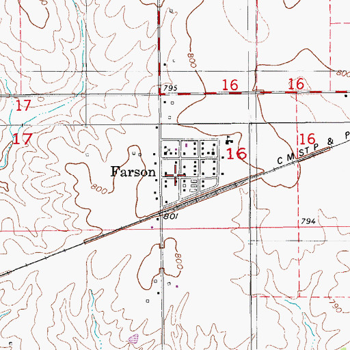 Topographic Map of Farson, IA