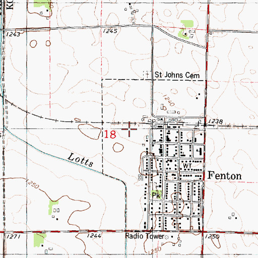 Topographic Map of Fenton, IA