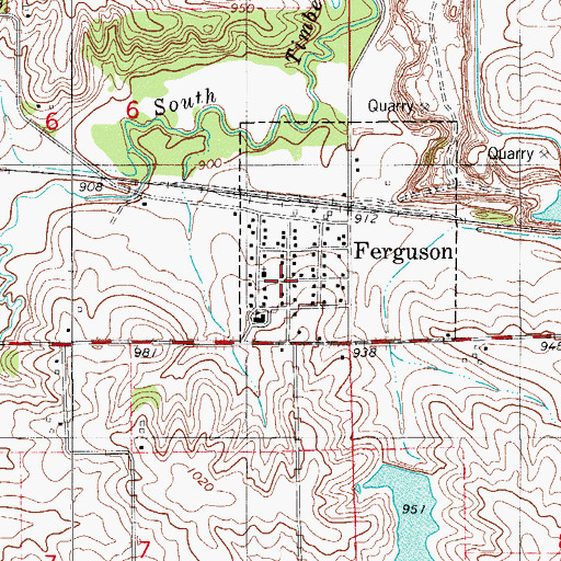 Topographic Map of Ferguson, IA