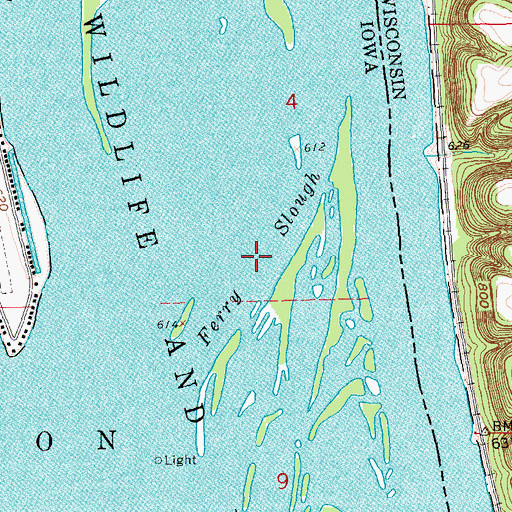 Topographic Map of Ferry Slough, IA