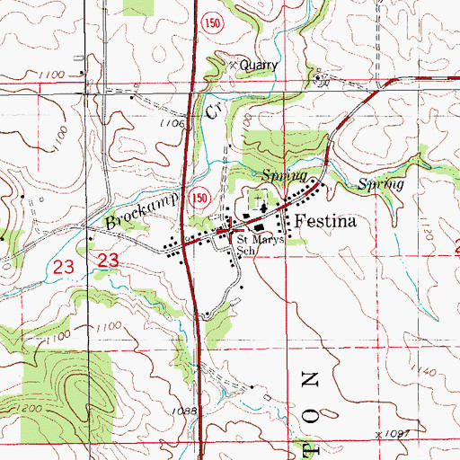 Topographic Map of Festina, IA