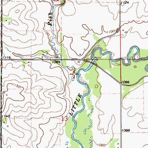 Topographic Map of Fish Creek, IA