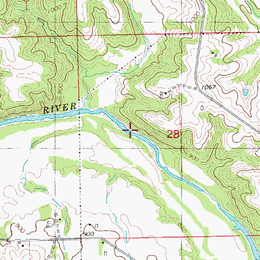 Topographic Map of Fitzgerald Creek, IA