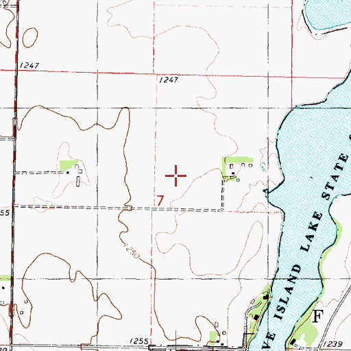 Topographic Map of Five Island Lake, IA