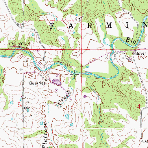Topographic Map of Flatrock Creek, IA