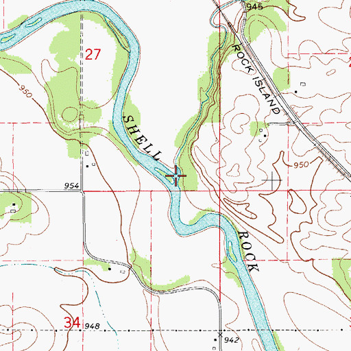 Topographic Map of Flood Creek, IA
