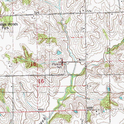 Topographic Map of Flower School, IA