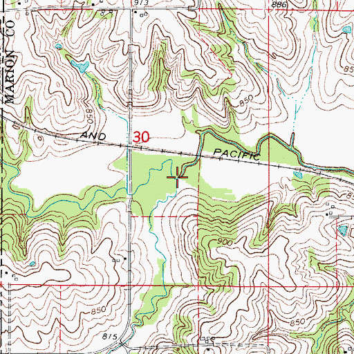 Topographic Map of Fly Creek, IA