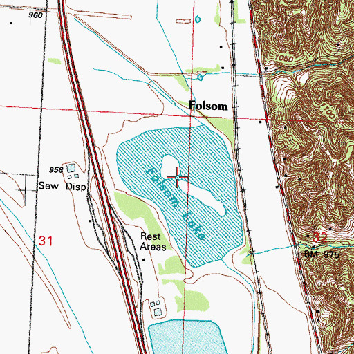Topographic Map of Folsom Lake, IA