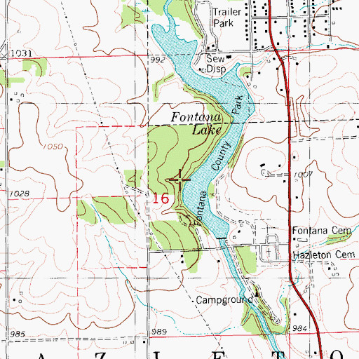 Topographic Map of Fontana Park, IA