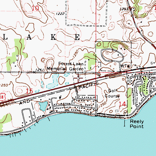Topographic Map of Forest Lawn Memorial Garden (historical), IA