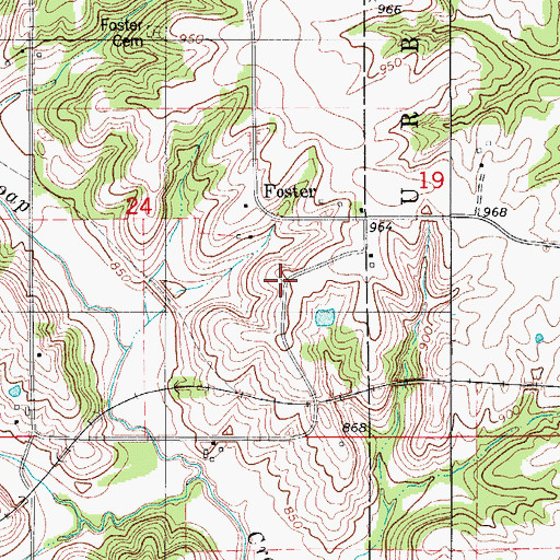 Topographic Map of Foster, IA