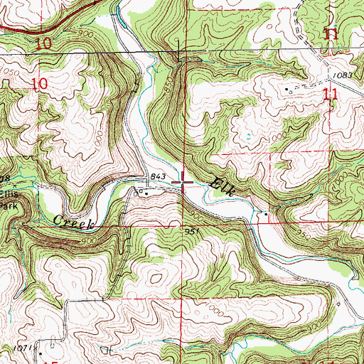 Topographic Map of Fountain Springs Creek, IA