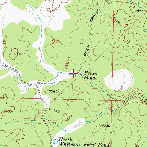 Topographic Map of Fence Pond, AZ