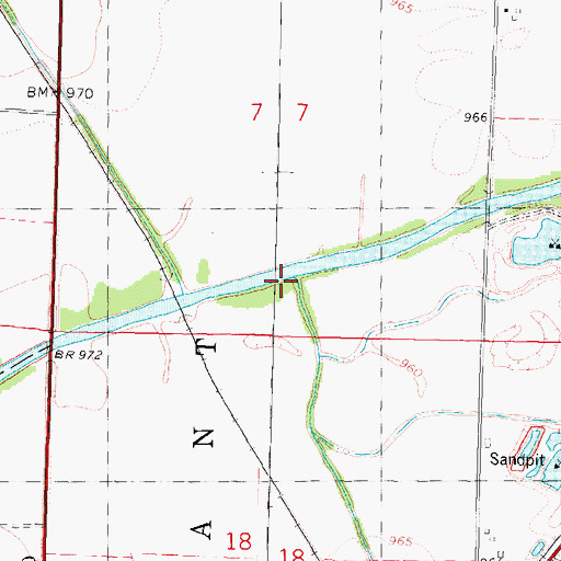 Topographic Map of Fourmile Creek, IA
