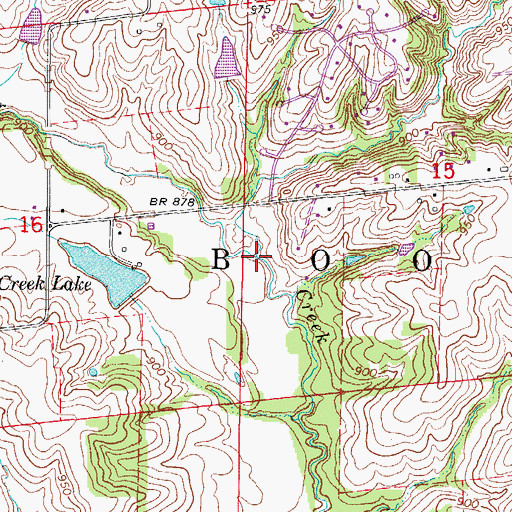 Topographic Map of Fox Creek, IA
