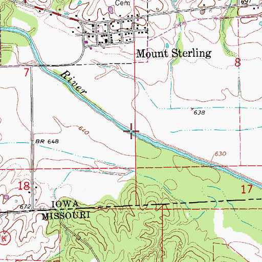 Topographic Map of Fox River, IA