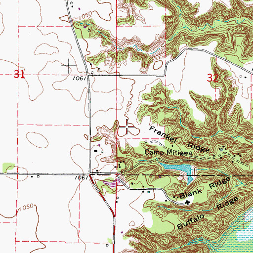 Topographic Map of Frankel Ridge, IA