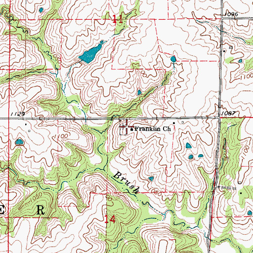 Topographic Map of Franklin Church, IA