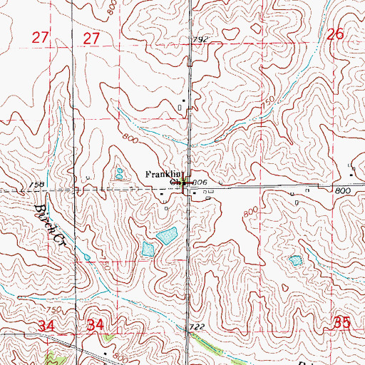 Topographic Map of Franklin Church, IA