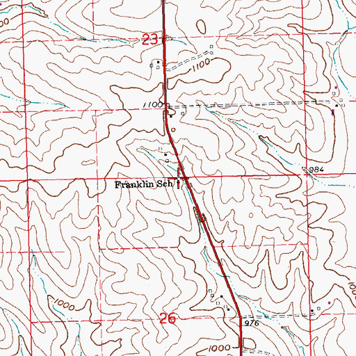 Topographic Map of Franklin School, IA