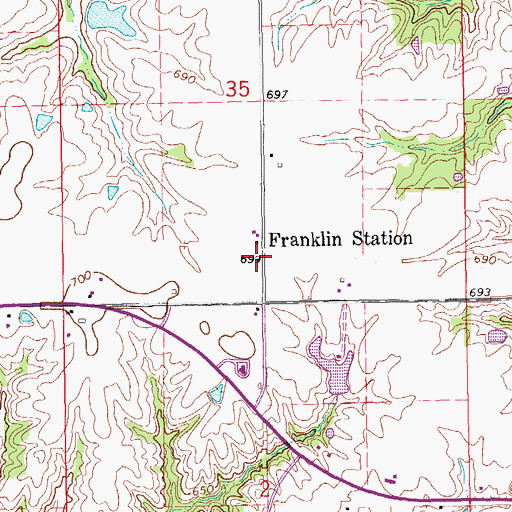 Topographic Map of Franklin Station, IA