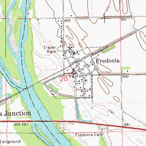 Topographic Map of Fredonia, IA