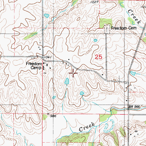 Topographic Map of Freedom School, IA