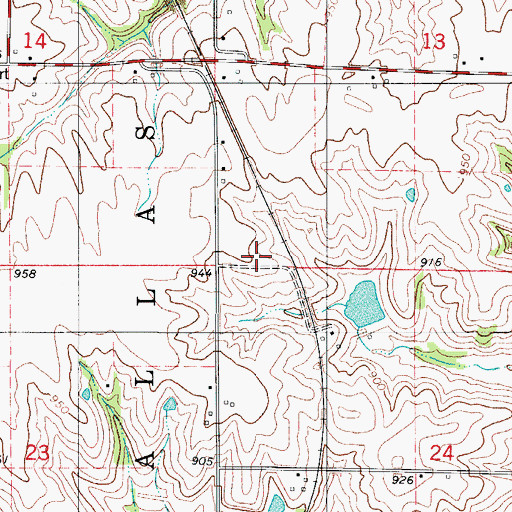 Topographic Map of Freedom School, IA