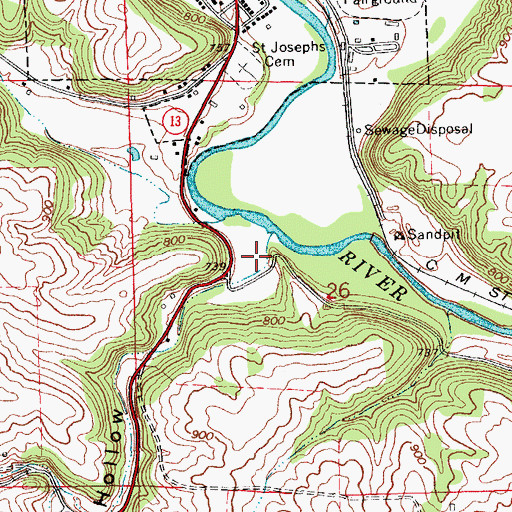 Topographic Map of French Hollow, IA