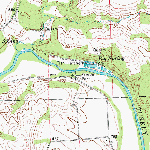 Topographic Map of Frieden Park, IA