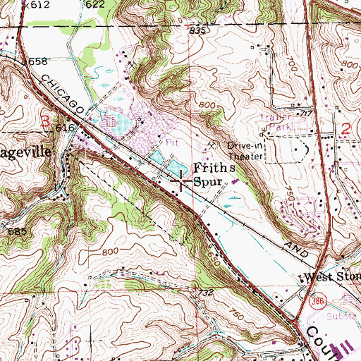 Topographic Map of Frith Spur, IA