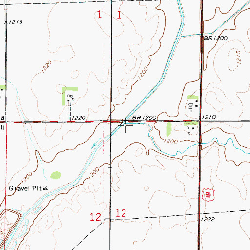 Topographic Map of Galls Creek, IA
