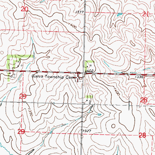 Topographic Map of Galva Township Cemetery, IA