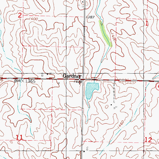 Topographic Map of Gardner, IA