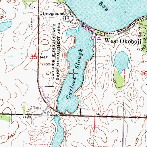 Topographic Map of Garlock Slough, IA