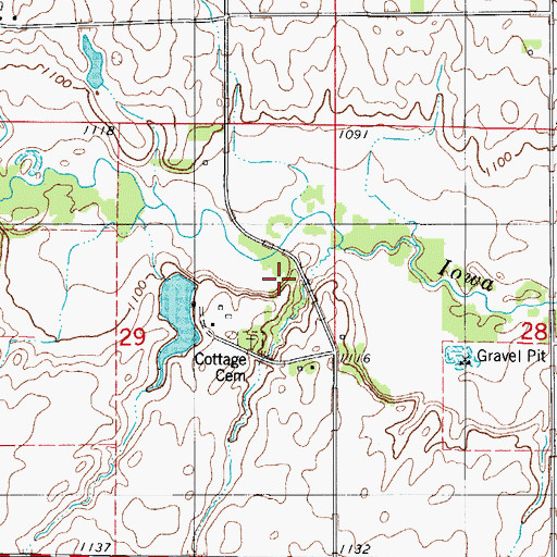 Topographic Map of Gehrke Wildlife Area, IA